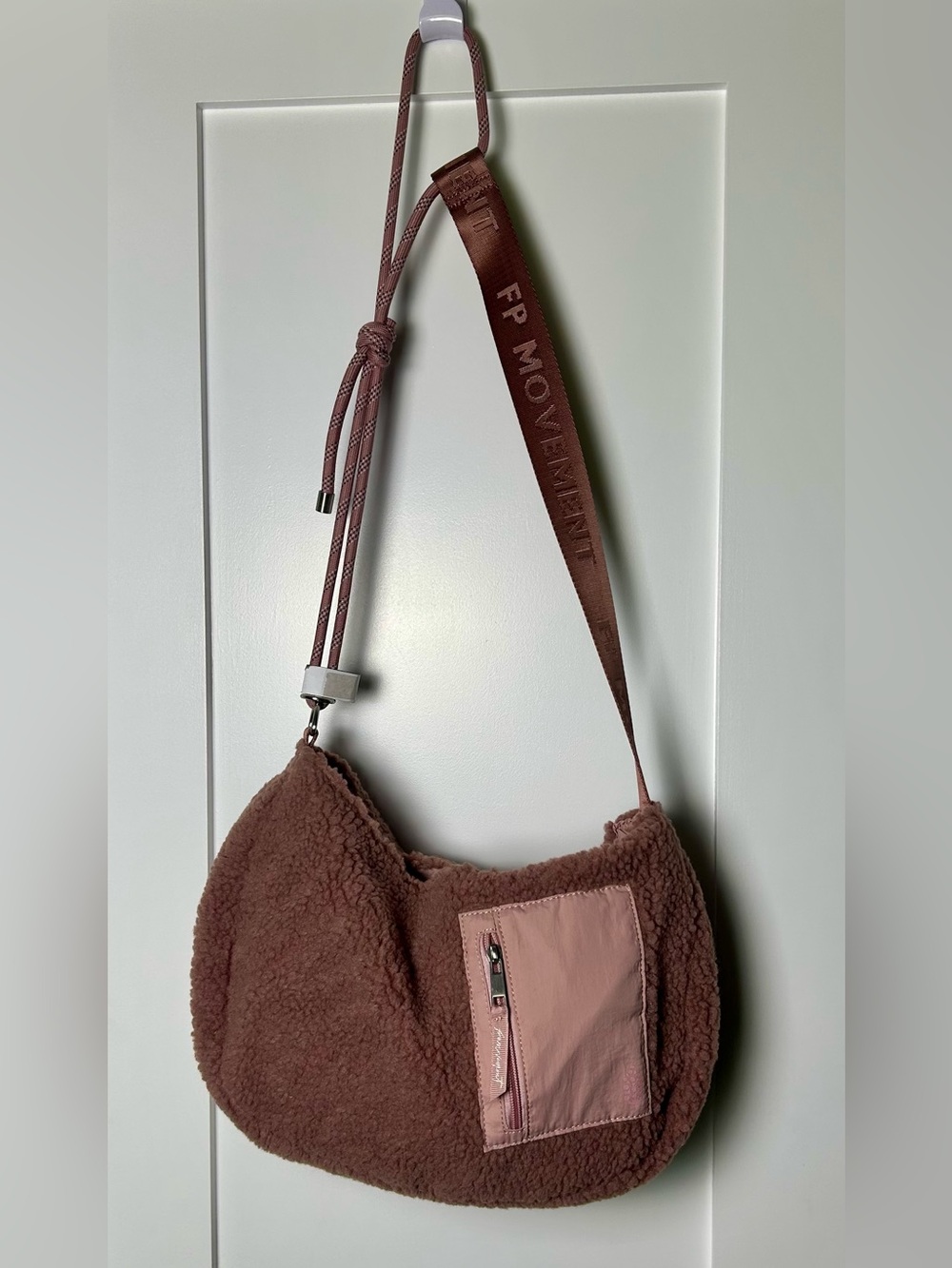 Free People Movement Sherpa Sling Shoulder Bag Mauve Pink NWOT